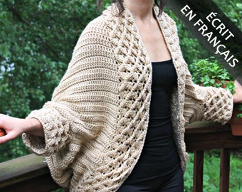 CROCHET PATTERN: Cardigan Au Point Crocodile- Permission to Sell Finished Product