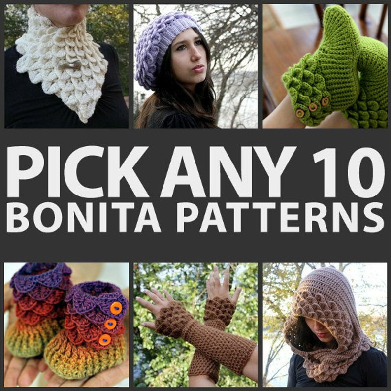 CROCHET PATTERN: Any Combination of 10 Bonita Patterns Bundle Permission to Sell Finished Product image 1