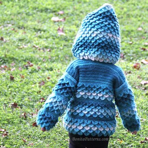 CROCHET PATTERN: Crocodile Stitch Hooded Cardigan baby & toddler Permission to Sell Finished Product image 2