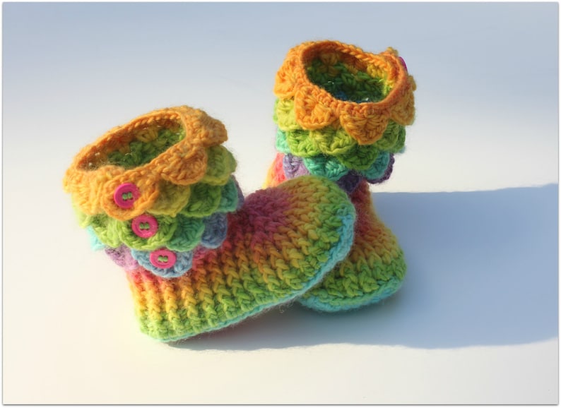 CROCHET PATTERN: Dragon Crocodile Stitch Boots Child Sizes Permission to Sell Finished Product image 2