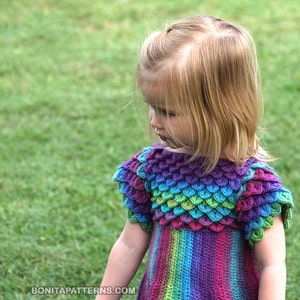 CROCHET PATTERN: Crocodile Dragon Stitch Girly Dress Permission to Sell Finished Product image 4