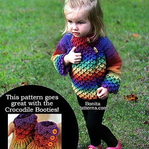 CROCHET PATTERN: Dragon Crocodile Stitch Booties Baby Sizes Permission to Sell Finished Product image 5