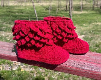 NEW 2024: MOMMY and ME Spring Leaves Booties (Adult Sizes)