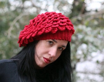 CROCHET PATTERN: Crocodile Stitch Slouchy Beret - Permission to Sell Finished Product