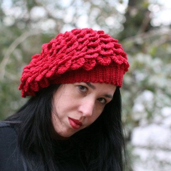 CROCHET PATTERN: Crocodile Stitch Slouchy Beret - Permission to Sell Finished Product