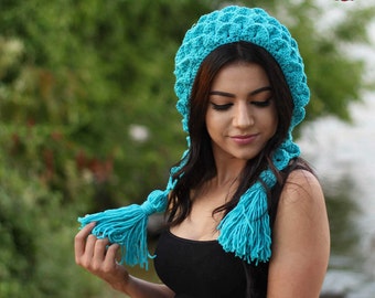 Crochet Pattern Crocodile Stitch Capuche Hat (Adult Size) instant PDF download