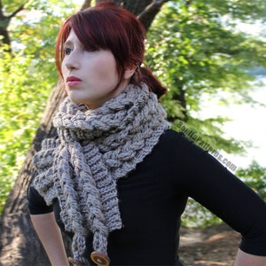 CROCHET PATTERN: Knit-Look Braided Scarf Permission to Sell Finished Product image 1