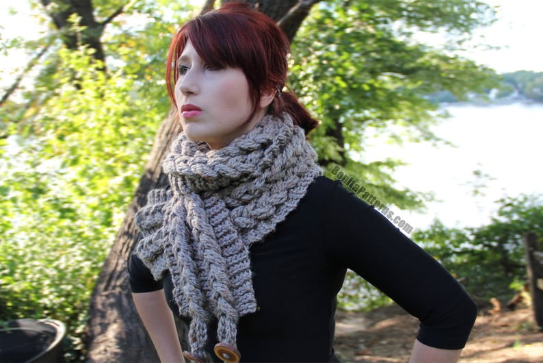 CROCHET PATTERN: Knit-Look Braided Scarf Permission to Sell Finished Product image 1
