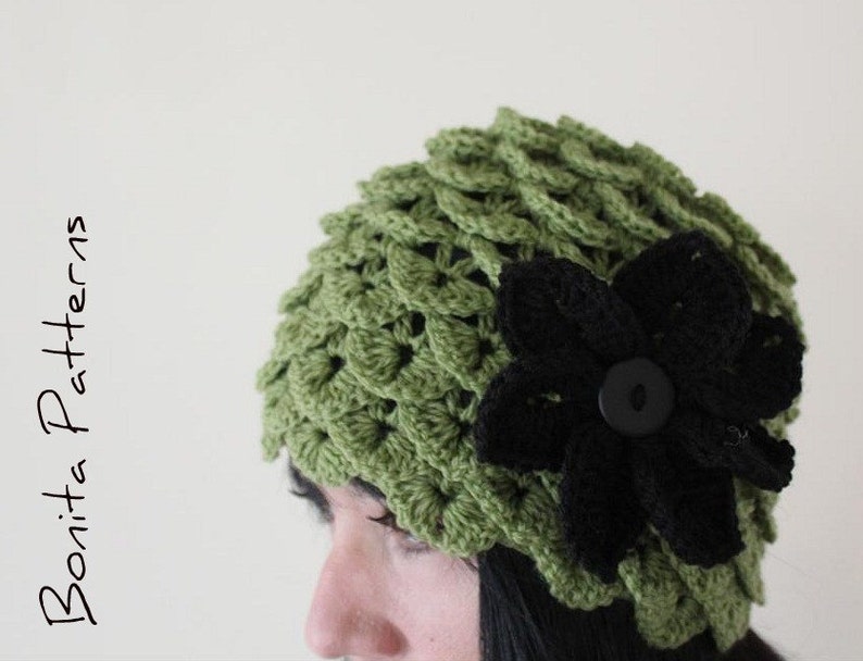 CROCHET PATTERN: Crocodile Dragon Stitch Cloche Permission to Sell Finished Product image 3