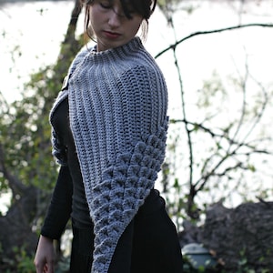 CROCHET PATTERN: Crocodile Stitch Capelet Permission to Sell Finished Product image 1