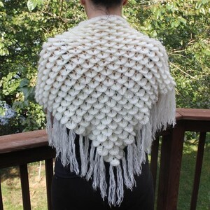 CROCHET PATTERN: Crocodile Stitch Triangle Shawl Permission to Sell Finished Product image 5