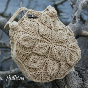 Crochet PATTERN 3D Embossed Garden Handbag image 2