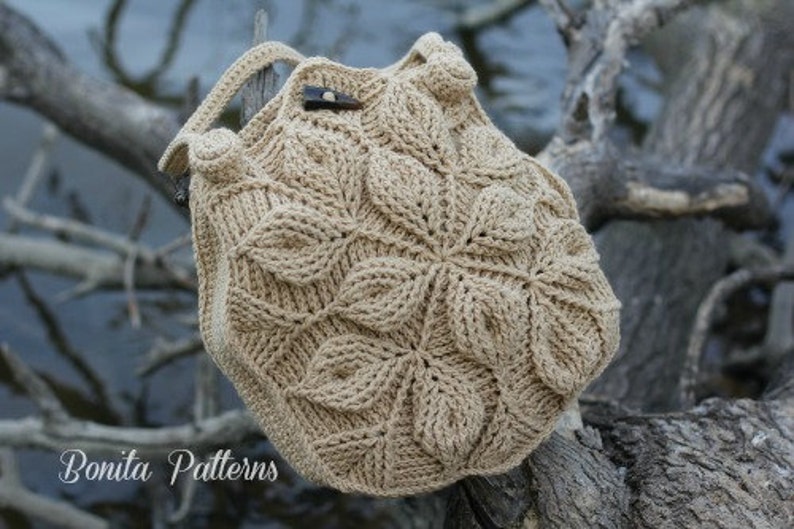 Crochet PATTERN 3D Embossed Garden Handbag image 2