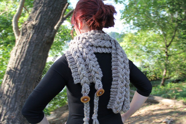 CROCHET PATTERN: Knit-Look Braided Scarf Permission to Sell Finished Product image 3