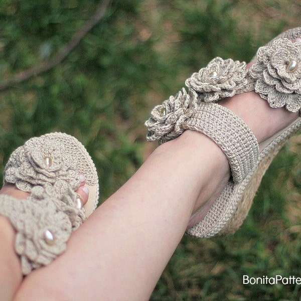 CROCHET PATTERN: Sand Flower Sandals - Permission to Sell Finished Product