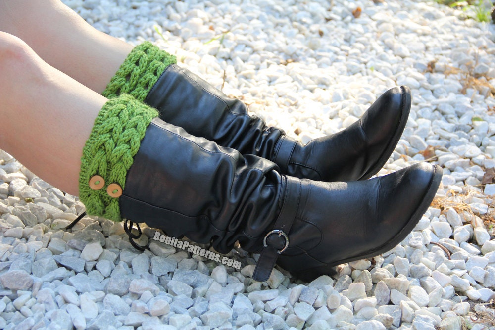 CROCHET PATTERN: Knit-look Braid Stitch Boot Toppers - Permission to ...