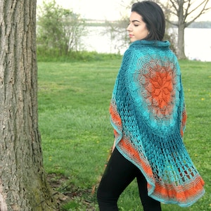 Embossed Crochet Circular Poncho Crochet Pattern