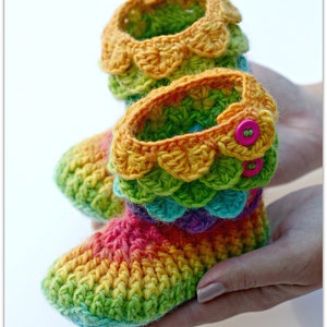 CROCHET PATTERN: Dragon Crocodile Stitch Boots Child Sizes Permission to Sell Finished Product image 3