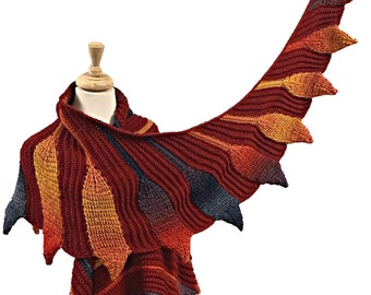 CROCHET PATTERN: Embossed Phoenix Vortex Shawl - Permission to Sell Finished Product