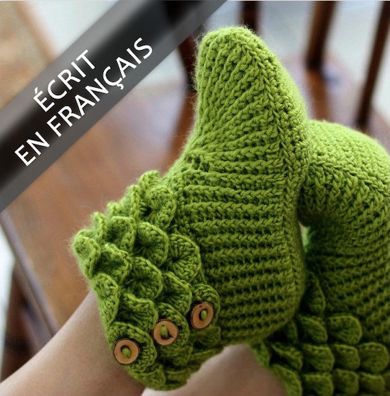 Crochet Pattern Bottines Point Crocodile Taille Adulte Etsy Hong Kong