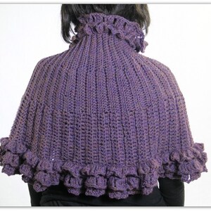 CROCHET PATTERN: Ruffled Capelet Crochet PDF Pattern Permission to Sell Finished Product image 3