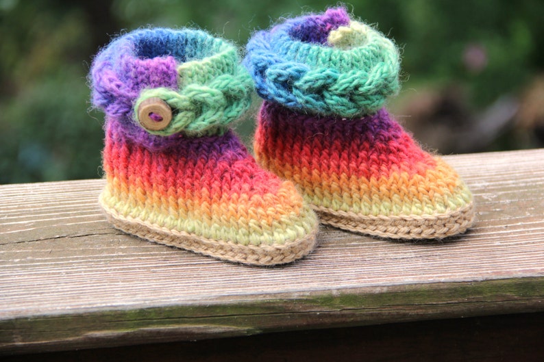 CROCHET PATTERN: Knit-Look Braid Stitch Booties Baby Sizes Permission to Sell Finished Product image 1