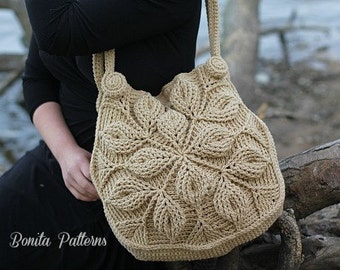 Crochet PATTERN - 3D Embossed Garden Handbag