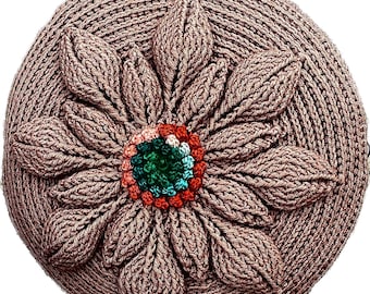 Technique de crochet en relief, coussin, fichier pdf