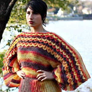 PADRÃO DE CROCHÊ: Blusa Crocodilo Dragão Ponto Asa de Morcego - Permissão para Vender Produto Acabado