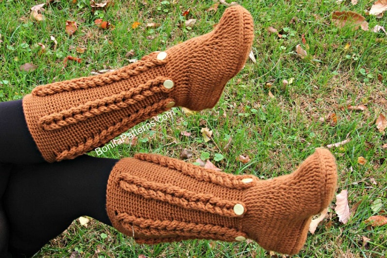 CROCHET PATTERN: Knit-Look Braid Stitch Long Boots Adult Sizes Permission to Sell Finished Product image 4