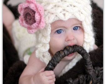 CROCHET PATTERN: Crocodile Stitch Earflap Hat (5 Sizes) - Permission to Sell Finished Product