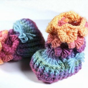 CROCHET PATTTERN: Orchid Stitch Booties Baby Sizes Instant Download Crochet Baby Booties image 3
