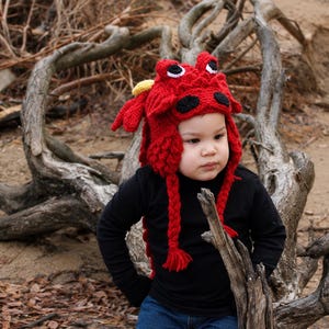 CROCHET PATTERN: Crocodile Stitch Dragon Hat (Baby & Toddler Sizes)