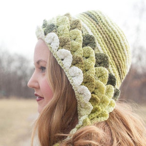 Crochet Pattern Crocodile Stitch Capuche Hat Adult Size instant PDF download image 3