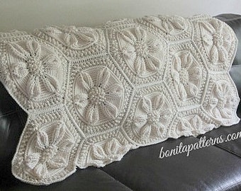 Embossed Crochet Daisy Blanket