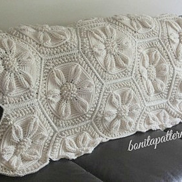 Embossed Crochet Daisy Blanket