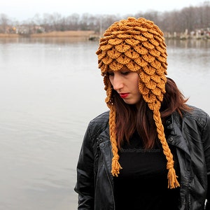 CROCHET PATTERN: Crocodile Stitch Earflap Hat Adult Size Permission to Sell Finished Product image 2