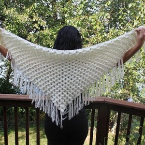 CROCHET PATTERN: Crocodile Stitch Triangle Shawl Permission to Sell Finished Product image 2