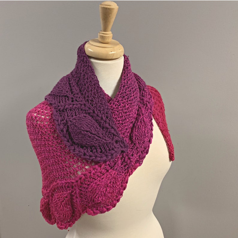 PDF Palm Leaves Triangular Shawl CROCHET PATTERN Digital File Download 