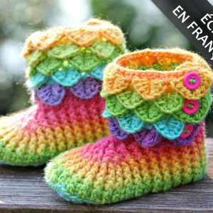 CROCHET PATTERN: Bottines Enfant Au Point Crocodile - Permission to Sell Finished Product