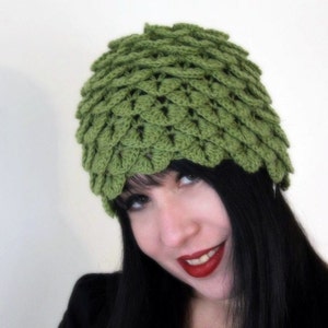 CROCHET PATTERN: Crocodile Dragon Stitch Cloche Permission to Sell Finished Product image 1