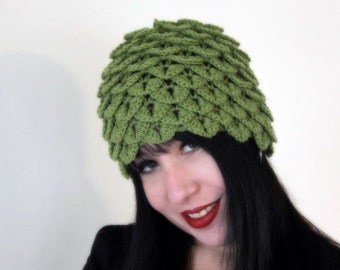CROCHET PATTERN: Crocodile Dragon Stitch Cloche- Permission to Sell Finished Product