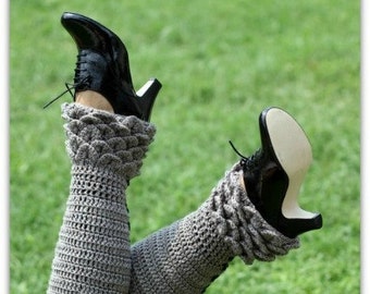 Crochet PATTERN Crocodile Stitch Legwarmers - Permission to Sell Finished Items