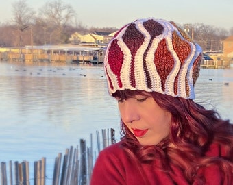 CROCHET PATTERN: Embossed Natura Hat - Adult and Child Sizes