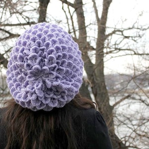 CROCHET PATTERN: Crocodile Stitch Slouchy Beret - Permission to Sell Finished Product