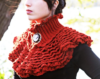 CROCHET PATTERN: Ruffled Victorian Cowl - Permission to Sell Finished Product