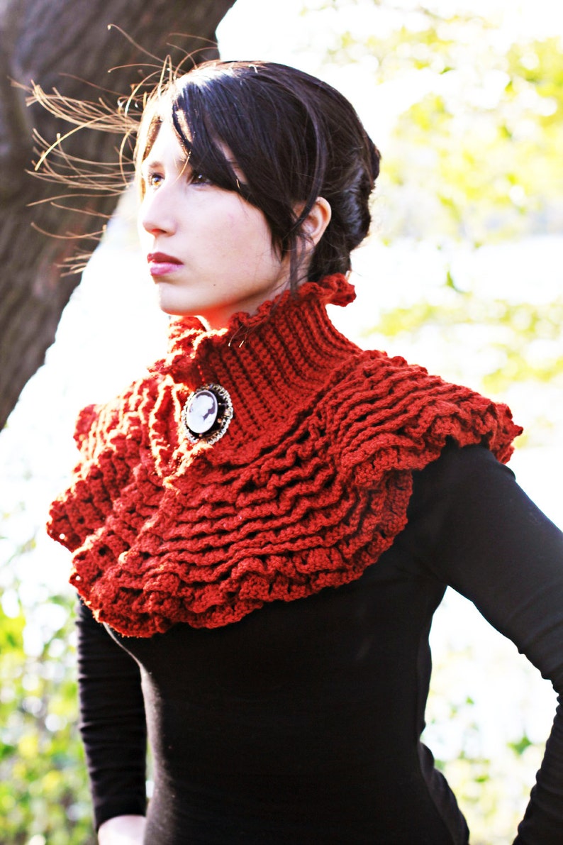 CROCHET PATTERN Ruffled Victorian Cowl Permission to Sell