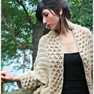 CROCHET PATTERN: Crocodile Stitch Cardigan Small to 5X Permission to Sell Finished Product image 2