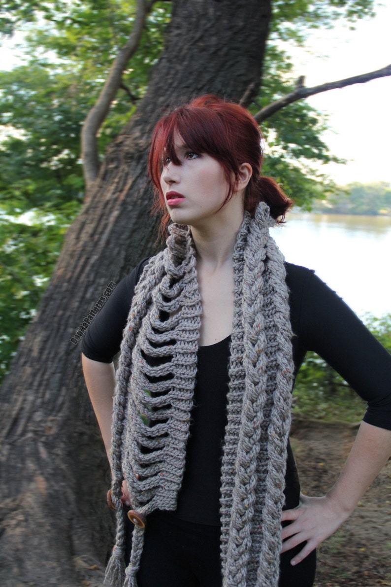 CROCHET PATTERN: Knit-Look Braided Scarf Permission to Sell Finished Product image 4