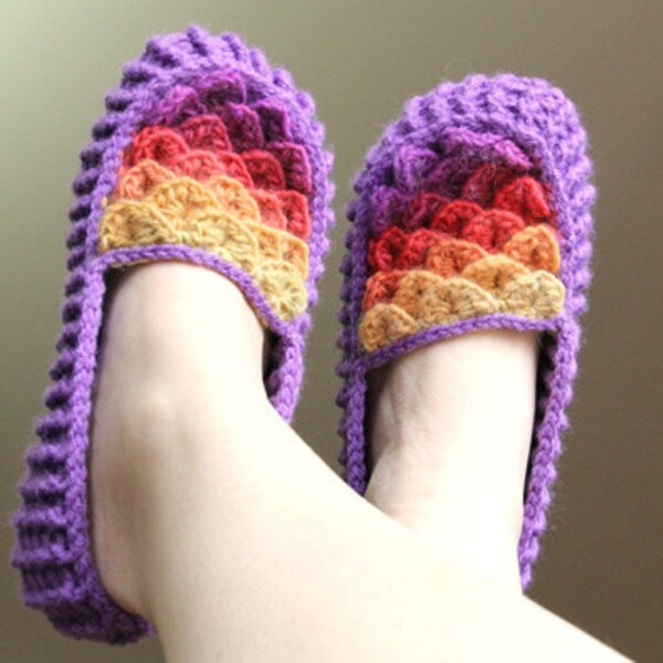 CROCHET PATTERN: Crocodile Stitch Loafers (Adult Sizes) - Permission to Sell Finished Product